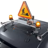 Renault Trucks Construction site bar fitted with warning triangle and rotating beacons